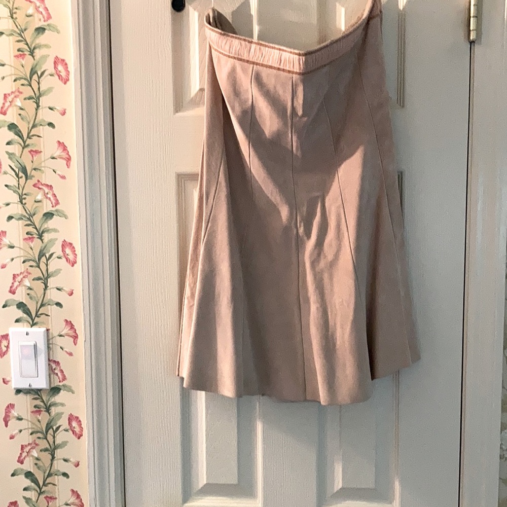 Pale pink/peach suede skirt